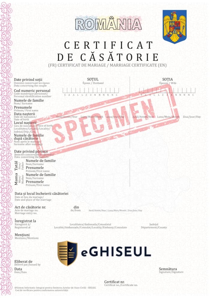 Certificat de Căsătorie
