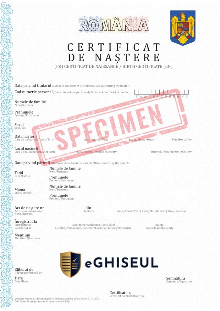 Certificat de Naștere